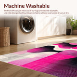 Ultra Soft Area Rug, Non Slip, Stain Resistant, Washable Area Rugs for Living Room, Bedroom, Lively Modern Gradient Design Elements(Pink)