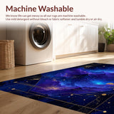 Ultra Soft Area Rug, Non Slip, Stain Resistant, Washable Area Rugs for Living Room, Bedroom, Unique Otherworldly Celestial Composition(Purple)