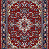 Vibrant Red Geometric Motif(Red)