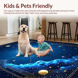 Ultra Soft Area Rug, Non Slip, Stain Resistant, Washable Area Rugs for Living Room, Bedroom, Dreamy Astral Watercolor Style(Blue)