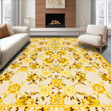 Ultra Soft Area Rug, Non Slip, Stain Resistant, Washable Area Rugs for Living Room, Bedroom, Lively Multi-Colored Trellis Style(Yellow)