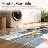 Ultra Soft Area Rug, Non Slip, Stain Resistant, Washable Area Rugs for Living Room, Bedroom, Contemporary Abstract Monochrome Aesthetic(Gray)