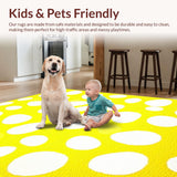 Ultra Soft Area Rug, Non Slip, Stain Resistant, Washable Area Rugs for Living Room, Bedroom, Delightful Minimalist Egg Imagery(Yellow)