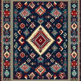 Ultra Soft Area Rug, Non Slip, Stain Resistant, Washable Area Rugs for Living Room, Bedroom, Rustic Vibrant Abstract Design(Blue)