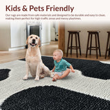 Ultra Soft Area Rug, Non Slip, Stain Resistant, Washable Area Rugs for Living Room, Bedroom, Seasonal Moth Pattern Bathroom Washable Mat(Black)