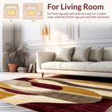 Ultra Soft Area Rug, Non Slip, Stain Resistant, Washable Area Rugs for Living Room, Bedroom, Boho Geometric Area Multicolored Abstract(Beige)