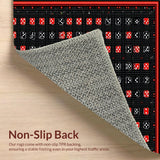 Ultra Soft Area Rug, Non Slip, Stain Resistant, Washable Area Rugs for Living Room, Bedroom, Retro Geometric Dice Motif(Black)