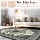 Ultra Soft Area Rug, Non Slip, Stain Resistant, Washable Area Rugs for Living Room, Bedroom, Vibrant Natural Tones with Elegance(Gray)