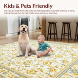 Ultra Soft Area Rug, Non Slip, Stain Resistant, Washable Area Rugs for Living Room, Bedroom, Blue Beige Area(Beige)