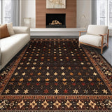 Ultra Soft Area Rug, Non Slip, Stain Resistant, Washable Area Rugs for Living Room, Bedroom, Whimsical Western Star Design(Black)