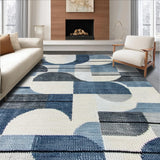 Ultra Soft Area Rug, Non Slip, Stain Resistant, Washable Area Rugs for Living Room, Bedroom, Boho Gray Abstract Living Room Washable Rug(Blue)