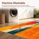 Ultra Soft Area Rug, Non Slip, Stain Resistant, Washable Area Rugs for Living Room, Bedroom, Energetic Modern Artistic Vortex(Yellow)