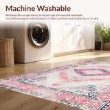 Ultra Soft Area Rug, Non Slip, Stain Resistant, Washable Area Rugs for Living Room, Bedroom, Delicate Blush Tiled Arrangement(Pink)