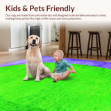 Ultra Soft Area Rug, Non Slip, Stain Resistant, Washable Area Rugs for Living Room, Bedroom, Watercolor Pattern Artistic Meditation Space Faux Fur Carpet(Green)