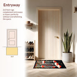 Ultra Soft Area Rug, Non Slip, Stain Resistant, Washable Area Rugs for Living Room, Bedroom, Nature-Inspired Black Aesthetic(Red)