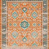 Ultra Soft Area Rug, Non Slip, Stain Resistant, Washable Area Rugs for Living Room, Bedroom, Rustic Retro Patterned Delight(Orange)
