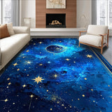 Ultra Soft Area Rug, Non Slip, Stain Resistant, Washable Area Rugs for Living Room, Bedroom, Celestial Starburst Artistic Flair(Blue)