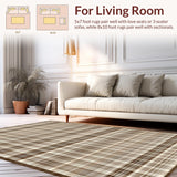 Ultra Soft Area Rug, Non Slip, Stain Resistant, Washable Area Rugs for Living Room, Bedroom, Seasonal Earth Toned Elegance(Brown)