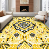 Ultra Soft Area Rug, Non Slip, Stain Resistant, Washable Area Rugs for Living Room, Bedroom, Elegant Cozy Medallion Design(Yellow)