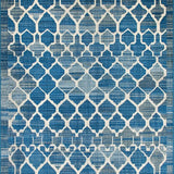 Ultra Soft Area Rug, Non Slip, Stain Resistant, Washable Area Rugs for Living Room, Bedroom, Modern Textured Ogee Design(Blue)