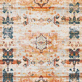 Ultra Soft Area Rug, Non Slip, Stain Resistant, Washable Area Rugs for Living Room, Bedroom, Rustic Textured Floral Arrangement(Orange)