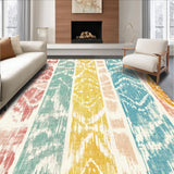 Ultra Soft Area Rug, Non Slip, Stain Resistant, Washable Area Rugs for Living Room, Bedroom, Summer Surf Spirit Area Rug Showcasing Dynamic Board Graphics and Boho Lines(Yellow)