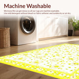 Ultra Soft Area Rug, Non Slip, Stain Resistant, Washable Area Rugs for Living Room, Bedroom, Rustic Yellow Flower Arrangement(Yellow)