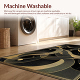 Ultra Soft Area Rug, Non Slip, Stain Resistant, Washable Area Rugs for Living Room, Bedroom, Stylish Artistic Linear Design(Gold)
