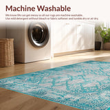 Ultra Soft Area Rug, Non Slip, Stain Resistant, Washable Area Rugs for Living Room, Bedroom, Modern Abstract Blue Tones Design(Gray)