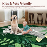Ultra Soft Area Rug, Non Slip, Stain Resistant, Washable Area Rugs for Living Room, Bedroom, Sophisticated Nature-Themed Aesthetic(Gray)