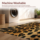 Ultra Soft Area Rug, Non Slip, Stain Resistant, Washable Area Rugs for Living Room, Bedroom, Wild Animal Print Bedroom Soft Sheepskin Carpet(Brown)