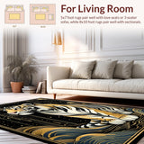 Ultra Soft Area Rug, Non Slip, Stain Resistant, Washable Area Rugs for Living Room, Bedroom, Earthy Animal Print Aesthetic(Gold)