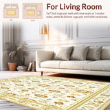 Ultra Soft Area Rug, Non Slip, Stain Resistant, Washable Area Rugs for Living Room, Bedroom, Shag & Non Shedding Ivory Beige Large(White)