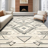 Ultra Soft Area Rug, Non Slip, Stain Resistant, Washable Area Rugs for Living Room, Bedroom, Rustic Neutral Abstract Design(Beige)