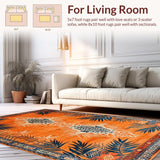 Ultra Soft Area Rug, Non Slip, Stain Resistant, Washable Area Rugs for Living Room, Bedroom, Creative Youthful Tiger Theme Decor(Orange)