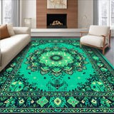 Ultra Soft Area Rug, Non Slip, Stain Resistant, Washable Area Rugs for Living Room, Bedroom, Boho Medallion Forest Green Living Room Rug(Green)