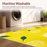 Ultra Soft Area Rug, Non Slip, Stain Resistant, Washable Area Rugs for Living Room, Bedroom, Playful Citrus Graphic Delight(Yellow)