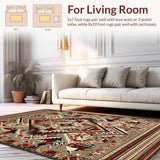 Ultra Soft Area Rug, Non Slip, Stain Resistant, Washable Area Rugs for Living Room, Bedroom, Whimsical Bright Boho Composition(Gray)