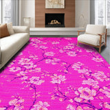 Ultra Soft Area Rug, Non Slip, Stain Resistant, Washable Area Rugs for Living Room, Bedroom, Lively Cheerful Garden Theme(Pink)
