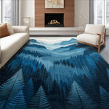 Ultra Soft Area Rug, Non Slip, Stain Resistant, Washable Area Rugs for Living Room, Bedroom, Rustic Earthy Tones Pattern(Blue)