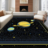 Ultra Soft Area Rug, Non Slip, Stain Resistant, Washable Area Rugs for Living Room, Bedroom, Charming Night Sky Aesthetic(Yellow)