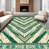 Low Profile Entryway with Beige Canvas and Green Modern Tribal Chevron Art(Green)