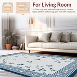 Ultra Soft Area Rug, Non Slip, Stain Resistant, Washable Area Rugs for Living Room, Bedroom, Trendy Denim Oceanic Vibes(Blue)