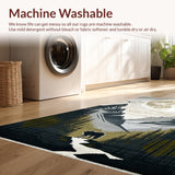 Ultra Soft Area Rug, Non Slip, Stain Resistant, Washable Area Rugs for Living Room, Bedroom, Stylish Abstract Wolf Aesthetic(Gray)