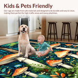 Whimsical Navy Blue Mushroom Motif(Green)