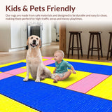 Ultra Soft Area Rug, Non Slip, Stain Resistant, Washable Area Rugs for Living Room, Bedroom, Eclectic Geometric Color Fusion(Yellow)