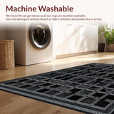 Ultra Soft Area Rug, Non Slip, Stain Resistant, Washable Area Rugs for Living Room, Bedroom, Elegant Black Bow Area Rug: Coquette Home Decor(Black)