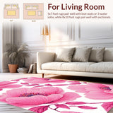 Ultra Soft Area Rug, Non Slip, Stain Resistant, Washable Area Rugs for Living Room, Bedroom, Adorable Cozy Pink Shag Ensemble(Pink)
