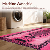 Ultra Soft Area Rug, Non Slip, Stain Resistant, Washable Area Rugs for Living Room, Bedroom, Vibrant Pink Animal Print Aesthetic(Pink)