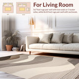 Ultra Soft Area Rug, Non Slip, Stain Resistant, Washable Area Rugs for Living Room, Bedroom, Sleek Minimalist Tiled Design(Beige)